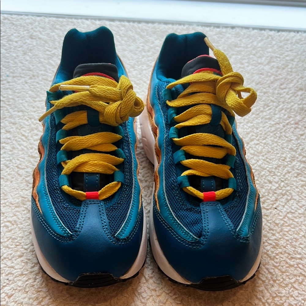 Nike Blue and Yellow Retro-Inspired Sneakers